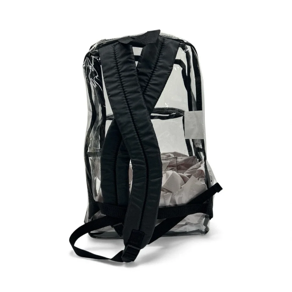 CLEAR BACKPACK Transparent PVC Heavy Duty School‎ Stadium Book See Thru